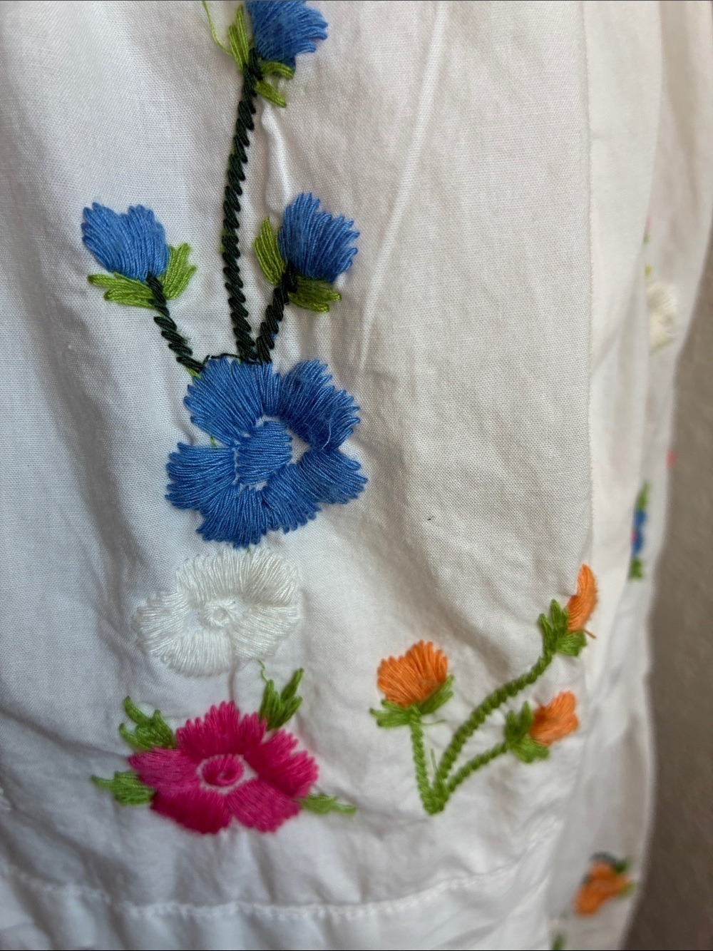 Anthropologie Somerset Embroidered Mini Dress White Floral M - Picture 9 of 11